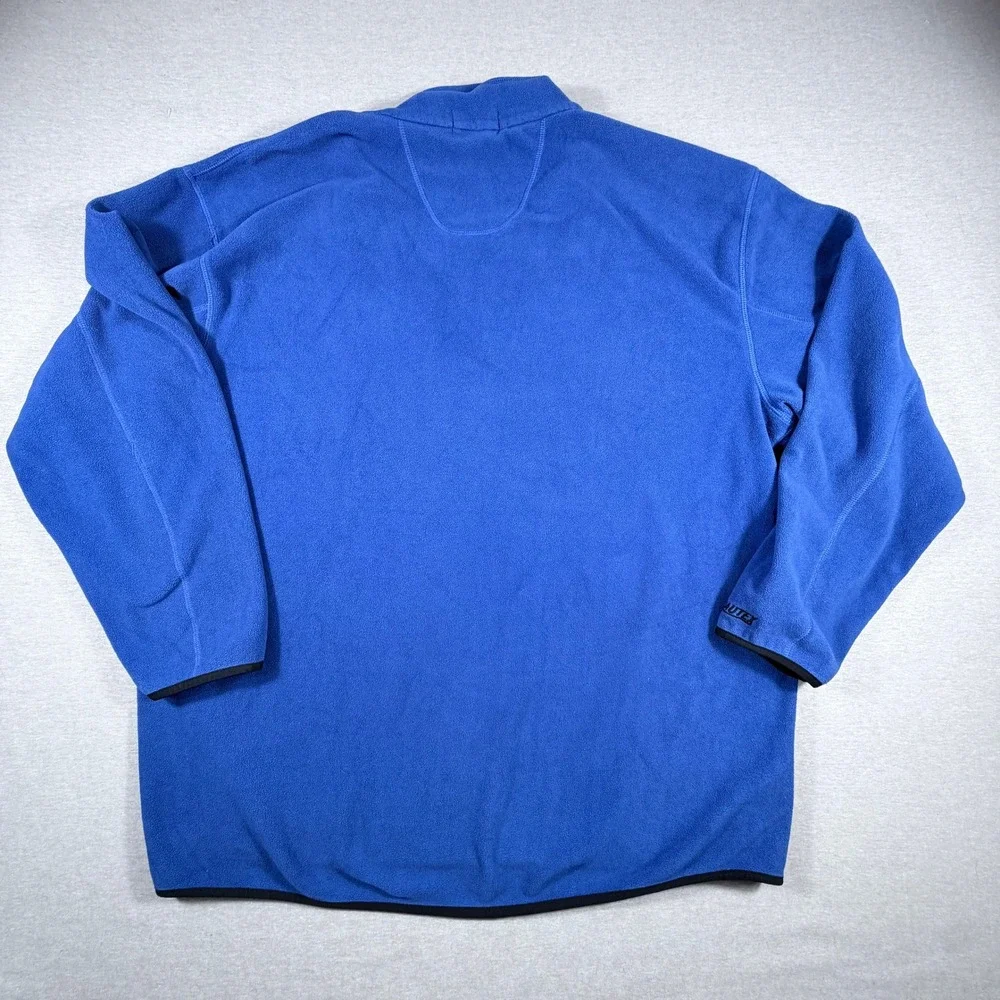 Nautica Mens XXL Blue Fleece Quarter Zip Pullover Nautex Logo Long Sleeve Jacket